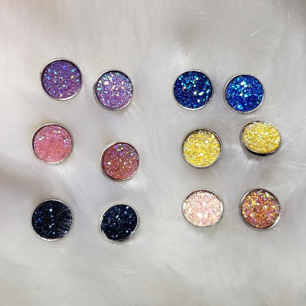 Faux Druzy Studs